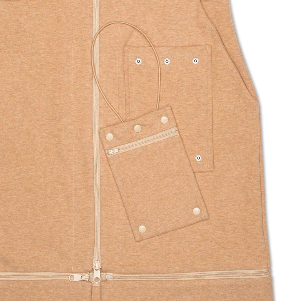 REDI Swess functional Athleisure dress in camel detachable pocket purse