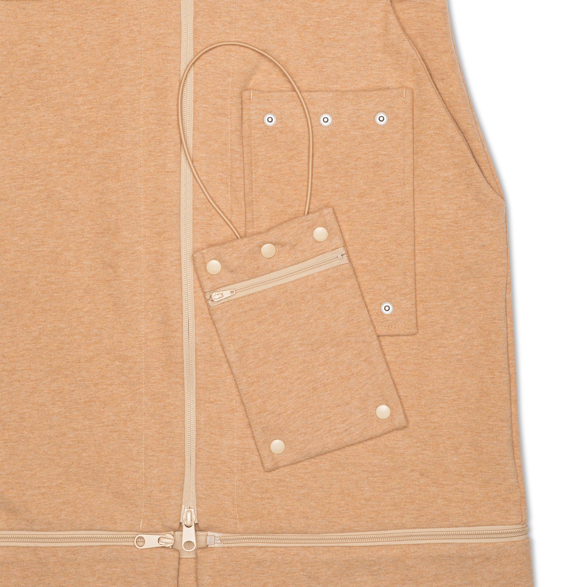 REDI Swess functional Athleisure dress in camel detachable pocket purse