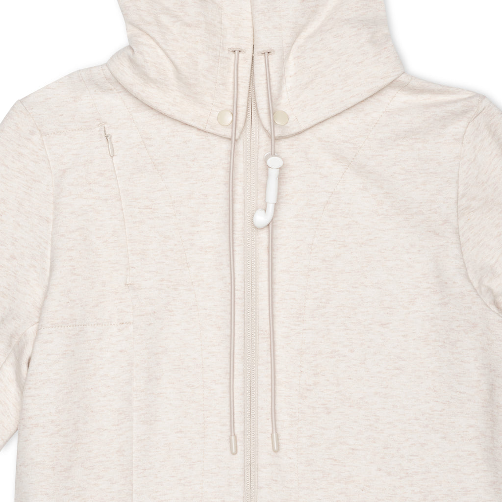 REDI Swess athleisure dress in oatmeal detachable hood